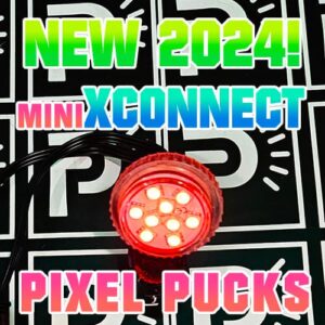 9 LED Pixel Puck Light with waterproof Mini xConnect Pigtail